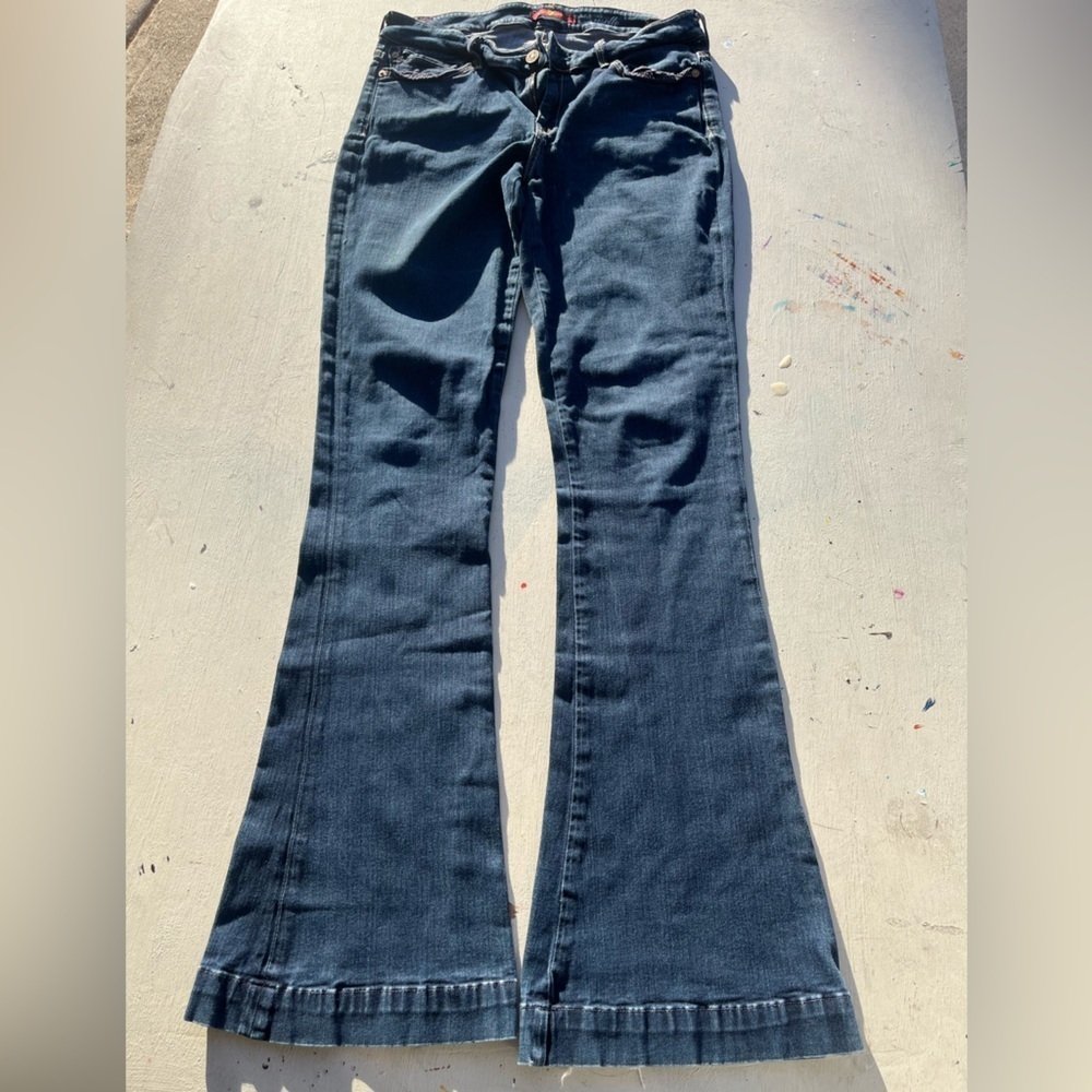 Women's 7 for All Mankind Jeans Blue Jiselle 30 Phenomenal Flare Wide Bell Retro